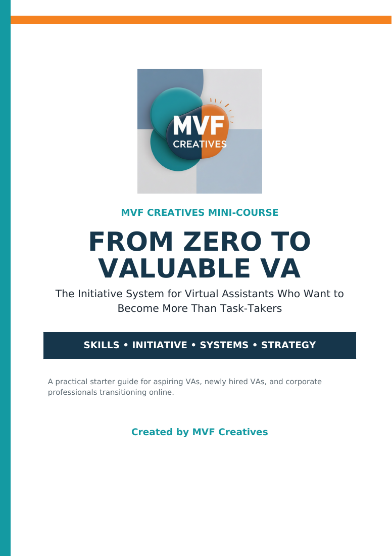 From Zero to Valuable VA mini-course booklet by MVF Creatives